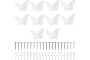 KEBITEDAMAI 10 PzGanci Appendiabiti da Parete, Gancio a Farfalla Ganci Appendiabiti da Muro, Ganci da Parete da Muro in Metallo per Decorazione Bagno Camera da Letto Cappotti Sciarpe Guardaroba(Bianco)