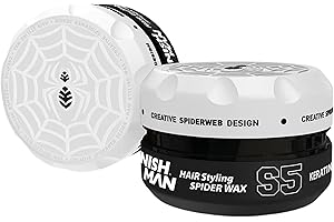 ‎NISHMAN NISHMAN Aqua Spider Wax S5 – Keratin White 150g – Kokos Duft – Starker Halt & Glänzendes Finish Haarwachs für Männer, Flexibles Styling für Alle Haartypen