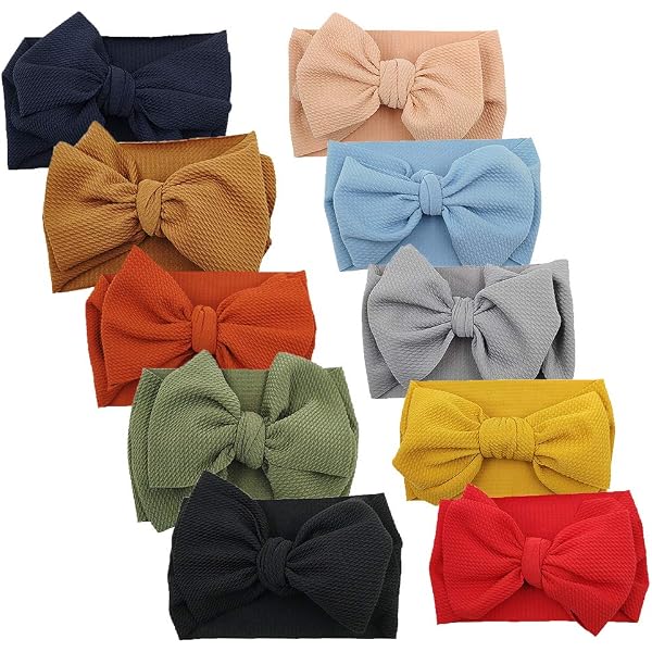 Lawie 8 PACK Elastic Stretchy Elastic Soft Nylon Wide Bowknot Velvet...