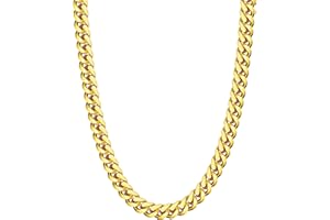 Evegfts Gold Chain | Silver Chain Men, 3.5/5/6/9/12MM Mens Chain Necklace Miami Cuban Chains for Men Women Jewelry Gift for Women Men Boy Girls Super Sturdy Shiny Mens Necklaces 18/20/22/24/26 Inch