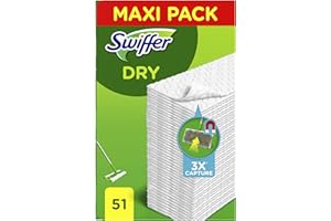 Swiffer Ricambi Panni Per Scopa 51 Pezzi, Per Catturare E Intrappolare 3 Volte Più Polvere, Sporco E Peli Di Una Scopa Tradizionale
