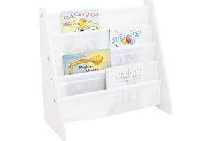 Humble Crew Cambridge 4 Tier Forward Facing Wooden Bookshelf for Children - White