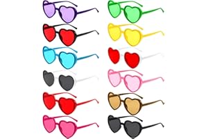 ZPQAODI 12 Occhiali a Forma di Cuore, da Festa e Divertenti per Carnevale, Accessori per Feste di Compleanno per Bambini e Adulti