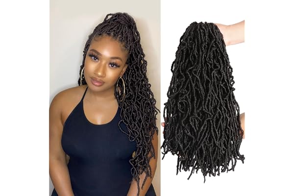 Beyond Beauty Nu Faux Locs Crochet Hair Pré-bouclés Déesse Locs Crochet Hair Soft Dreadlocks Extensions de cheveux synthétiques 6 Packs/Lot 18 Pouces 18 Brins/Pack(#2)