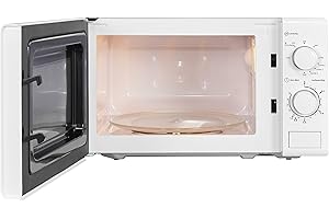 Exquisit® Microondas 700W, Grill de 1000W, 20 Litros, Plato Giratorio 25,5cm , Diseño Moderno, Acabado Interior Pintado, 5 Niveles, Fácil de Usar, Color Blanco, Dimensiones 25,8x43,9x32,3cm.