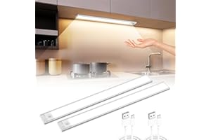 COOLNIGHT Led Sottopensile Cucina con Sensore 90 LED+350LM, 1800mAH Luce Led Sottopensile Striscia Luci Led a Batteria, 0 Secondi Installazione Barra Led Sottopensile Cucina, Luci LED Cucina Barra LED