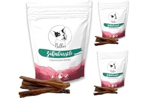 Zahnbürstle Rehhaut Kaustangen Natürlich & Getreidefrei - Rohhaut Kaurollen für Hunde gegen Zahnstein & Zahnbelag - Wild Rohleder Dental Sticks - Dog Chews | Billos REH-Haut 3er Pack (3X 120g = 360g)