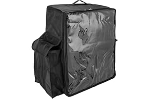 CityBAG - Nevera portátil negra 48 Litros 39x50x25cm, mochila bolsa isotérmica para picnic, camping, playa, entrega de alimentos en moto o bicicleta