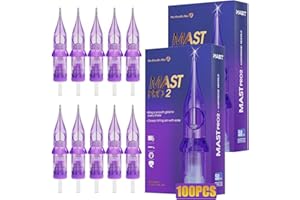 MAST TATTOO Mast Pro2 Tattoo Cartridges Needles Set Mixed Size 100 pieces #12 0.35mm Standard Bugpin Round Liner Curved Magnum Shader Tattoo Nadeln 1RL 3RL 5RL 7RL 7M 9M 11M 7RM 9RM 11RM for Tattoo Maschine Pen
