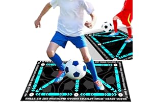 GYZGIRLOVER Football Mat Training, Football Footstep Training Mat, Non-Slip Dribble Ball Control Mastery Mat for Kids/Adults, Anti-Skid Soccer Training Equipment to Improve Speed