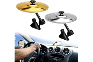 agctrler 2 Stück Auto Crash Becken, Car Crash Cymbal Drum, Mini Schlagzeug Auto Lüftungsschlitz, Auto Trommel Cymbals, Auto Musikinstrument Becken, für Alle Arten Von Fahrzeugen (Silber+Gold)