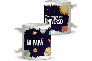 LolaPix Taza Papa. Tazas Dia del Padre. Tazas Desayuno Originales. Taza Ceramica 330 ml. Regalos con Frases. Papá universo