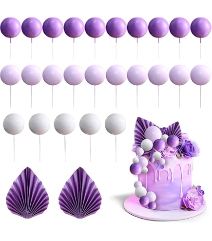 33-teilige Kuchen-Deko In Lila & Weiß | Mit 3D-Schmetterlingen, Rosen & Palmblättern Für Geburtstag, Hochzeit & Babyparty