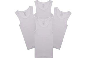 Buyless Fashion Camisetas sin Mangas para niños de algodón Suave, (Pack 4)