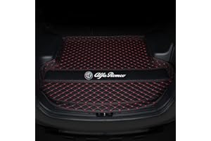WANDEFA Tappeti per bagagliaio per Alfa Romeo Stelvio 2017-2021, Vasca Bagagliaio Proteggi Baule, Protezione Bagagliaio su Misura, Antiscivolo, Resistente, Facile da Lavare e Inodore
