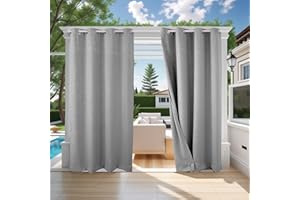 ele ELEOPTION Tenda per Esterni, Impermeabile, Protezione dai raggi UV, con Occhielli Superiori e Inferiori, per Giardino, Cortile, Balcone, 3D con Texture, Grigio Chiaro, 2 Pezzi / 132 X 275cm