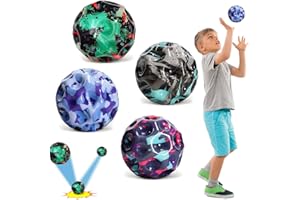 Wonjean 4 bolas de salto Astro, estilo de camuflaje, juguetes para niños al aire libre, bola de luna para apoyar la interacción entre padres e hijos, regalos de fiesta para niños Astro Jumpball
