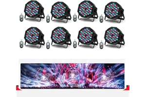 DELIBANG DMX512 LED Par Light, 36 RGB Disco Light With Remote Control, Stage Lights, Car/sound/master-slave DJ Light For Party, Bar, Concert, Halloween, Christmas, Wedding, Pack of 8
