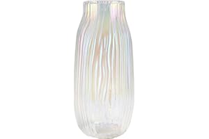 JAKY-GLOBAL Große farbige Moderne Glasvase, irisiert, kristallklare Glasvase, 31 cm, für dekorative Heimbüro-Mittelaufsätze, Blumendekor (farbig 31 cm)