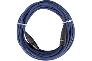 Pronomic Stage DMX3-10 Câble DMX 10 mètres (pour câblage d'effets lumineux, contacts dorés, couleur gaine : bleu, XLR mâle vers XLR femelle)