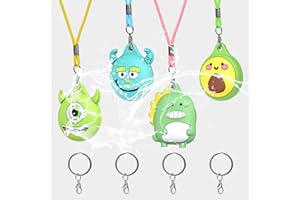 MOWYEOK MIYEOK etui ochronne z motywem kreskówki, 4 sztuki, wodoszczelny naszyjnik Airtag dla dzieci, regulowany, ukryty uchwyt AirTag, do Apple Airtag etui dziecięce, z kółkiem na klucze
