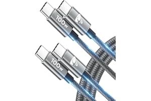 YOSOU USB C to USB C Cable 2m 2Pack, 100W C to C charger Cable Fast Charge USBC Charging Lead for iPhone 16 15 Pro Max Plus MacBook iPad Pro Air/Pro Samsung Galaxy S25/S24/S23 Ultra Pixel 9 Switch XPS