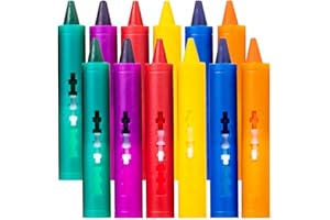 YSJCHEBS Zestaw 12 kredek do kąpieli dla dzieci, kredki push and pull, wielokolorowe kredki, zabawki do kąpieli, akcesoria do graffiti