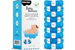 Pack Économique de 8 Recharges pour Poubelle à Couches Universel, Hygiénique, Facile à Utiliser - Gestion Pratique et Sans Tracas pour Votre Bébé