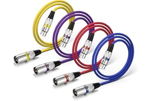 EBXYA Câble XLR Câble XLR Mâle à Femelle 1M 4pack de Microphone Professionnel Cable Dmx