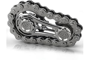 DILABNDA Black Sprockets Fidget Spinner Spielzeug für Kinder Erwachsene, Metall Fahrradkette Schreibtisch Fidget Toy, Fidget Block Kinetic Gear Finger Spinning Geschenk für Geburtstagsparty Geschenk