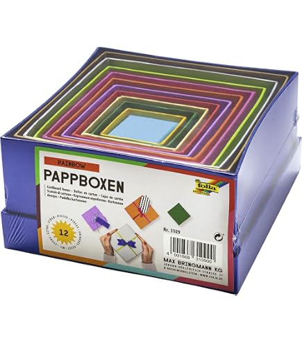 18 Boîtes Cadeaux 10x10cm - 6 Couleurs - Carton Kraft - DIY Emballage Cadeau