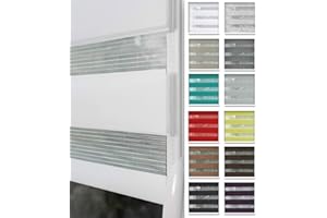 ‎HOME-VISION Home-Vision® DuoRollo Klemmfix, Doppelrollo ohne Bohren mit Klämmträgern, Rollos für Fenster und Türen (Weiß, B55cm x H150cm)