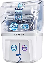 KENT Grand+ 9-litres Wall Mountable RO + UV + UF + TDS Controller (White) 20-Ltr/hr Water Purifier
