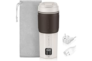 QianShouYan Bollitore da viaggio piccolo, 450 ml, 300 W, con 6 livelli di regolazione della temperatura, mini bollitore da viaggio, protezione contro il surriscaldamento, design a prova di perdite