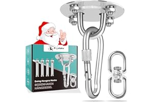 Poprkdre Gancho de Techo con mosquetón, Soporte de Techo para Saco de Boxeo de Acero Inoxidable de hasta 400 kg, Gancho de Techo Resistente para Hamaca para Silla Colgante, Saco de Boxeo