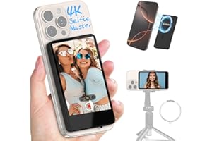 Moman Écran de Moniteur Selfie Magnétique 3,97" pour iPhone & Android, Écran de Surveillance sans Fil Selfie 4K/1080p, Accessoire de Caméra Arrière pour TikTok Live Streaming Vlog - Noir