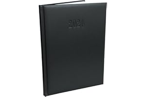 ‎KAMBER OFFICE Chefplaner 2026 fast A4 Lederoptik Hardcover Terminbuch 2026 Buchkalender Terminplaner 2026 Chefkalender mit Wochenübersicht, Business Planer 2026 Kalenderbuch (Schwarz)