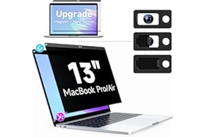 IPROKKO Filtro de pantalla de privacidad para MacBook Pro de 13 pulgadas (2016-2022, M1, M2) y MacBook Air 13 (2018-2020), protector de pantalla magnético extraíble antiluz azul con cubierta de cámara
