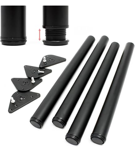 WilTec Pied De Table Acier Inoxydable Lot De 4 Pieds Chromé Support De - View #6