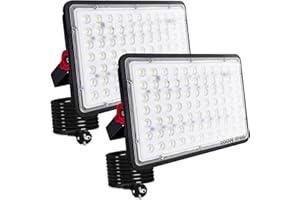 Indmird Reflektor LED 200W, 2 sztuki 20000LM reflektor zewnętrzny LED 6500K chłodny biały reflektor LED IP66 wodoodporny reflektor LED do ogrodu garaż boisko sportowe podwórko korytarz