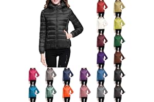 Angxiwan Daunenjacke Damen Winter Warm Puffer Jacke Steppjacke Damen Leicht mit Kapuze Ultraleicht Steppmantel Soft Dünne Daunenmantel Winterjacke Winter Jacket for Women
