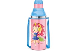 Milton Kool Stunner 400 Insulated School Kids Bottle with Inner Steel, 420 ml, Pink | Leak Proof | PU Insulated | Hot & Cold 