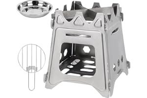 ATPWONZ Camping Titanium Stove,Wood Stove Portable Wood Camping Stove,Lightweight Portable Wood Burning Camping Stove Trapezoidal (Titanium)