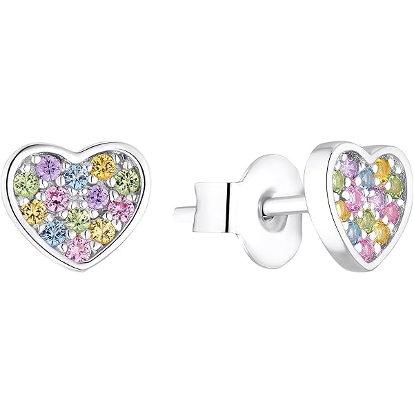 s.Oliver oorbellen 925 sterling zilveren meisjes kinderoorbellen, 0,5 cm, zilver, hartje, Wordt geleverd in sieraden geschenkverpakking, 2035516