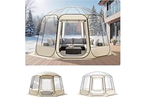 VEVOR Pop up Bubble Tent, 12 x 11.1 ft Waterproof & UV-Resistant, Clear Camping Tent Shelter, Outdoor Garden Dome Igloo Tents with Windows, 540° Panoramic View, for 10-12 Persons Patio Backyard