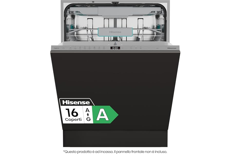 Hisense HV16A Dishwasher 16 Place Settings 3 Basket 8 Programmes Inverter Motor Delay Start Total Dry Intensive Clean Zone Touch Built-in3.8 out of 5 stars249€479.99