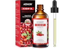 Aeshory Cold Pressed Rosehip Oil for Face 100ml, 100% Pure Natural Rosehip Seed Oil, Hydrating Nourishing & Moisturising for Skin, Hair, Nails, and Body