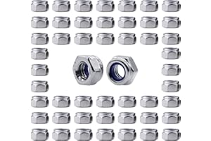 AIMEKE 50 sztuk nakrętek blokujących krzywkę ze stali nierdzewnej 304 nakrętka rozporowa M6 sześciokątna nylonowa nakrętka do śrub, śrub gwintowanych i prętów gwintowanych (DIN985)