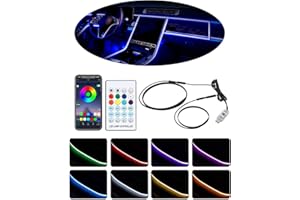 TRONGLE Acrylic Car LED Interior Lights, 110cm 146 LEDs RGB Ambient Lighting Strip with 16 Million Colors, APP & Remote Control, USB Powered Music Sync Interior Lights for Car Decorations, Gifts for Men Women