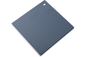 Zeal Silicone Trivet Mat Kitchen Worktop Protector for Hot Pots and Pans (22 x 22cm) – Heat Resistant Mat, Non Slip Square Trivet, Provence Blue